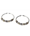 Effortlessly boho-cool, these Fossil earrings are a must-have for your collection. Crystal-accented multitone mixed metal rondelle beads shimmy and shake around these hoops. Approximate diameter: 1-1/2 inches.