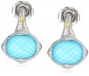 Judith Ripka Contempo Oval Stone Blue Earrings