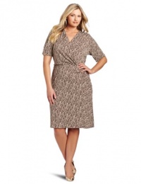 Jones New York Women's Plus-Size Elbow Sleeve Wrap Dress