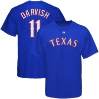 MLB Majestic Yu Darvish Texas Rangers #11 Youth Player T-Shirt - Royal Blue