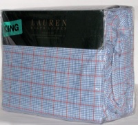 Lauren Ralph Lauren King Sheet Set Red White Blue Plaid