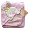 Nojo Character Bath Collection 3D Character Applique Hooded Towel and Washcloth Set, Bunny