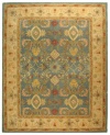 Safavieh AN544D 9-Feet by 12-Feet Anatolia Collection Handmade Hand-Spun Wool Area Rug, Light Blue and Ivory