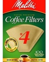 Melitta Natural Brown Basket Coffee Filter, #4 - 100 Count