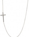 KC Designs Faithfully Yours 14k White Gold and Diamond Side Cross Pendant Necklace, 18