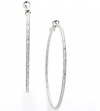 Alfani Earrings, Large Silver-Tone Textured Hoops