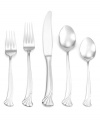 A breath of fresh air, Ginkgo Leaf flatware lends unconventional style to casual dining with a fluid handle design and botanical detail. Stainless steel place settings shine bright and look impeccable, meal after meal.