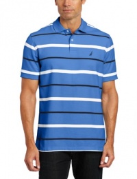 Nautica Men's Big-Tall Deck Knit Stripe Polo, French Blue, 2X