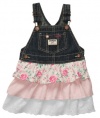 OshKosh B'Gosh Tiered Denim Floral Lace Jumper DENIM 12 Mo