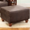 Sure Fit Stretch Leather Ottoman Slipcover, Brown