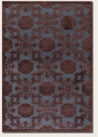 Couristan Area Rug, Pave Bezel Medallion Chestnut/Lapis 3' 9 x 5' 2 Chestnut/Lapis