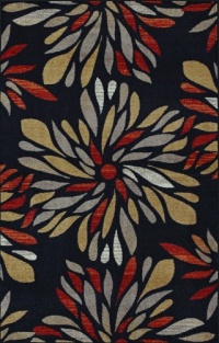 Dalyn Monterey Black Rug Contemporary Flowers 3'3 x 5' (MR305)