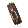 7 - 9 Inch Brown Leather and Gold Tone Fashion Bracelet