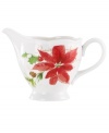 A season of entertaining and celebration will flourish with the Winter Meadow creamer from Lenox. Red poinsettia and crisp holly bloom on ivory porcelain designed to complement the mix-and-match dinnerware collection.