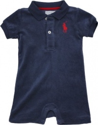 Ralph Lauren Layette Boy's Terry Shortall (9 Month, Boston Blue)