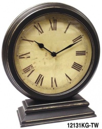 Infinity Instruments The Dais - Distressed Round Table Clock