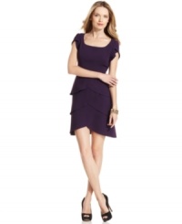 Eliza J's dress looks beautifully feminine with a crisscrossing tiered skirt and tulip hem. (Clearance)