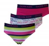 Calvin Klein Toddler Girls Solid, Stripe and Logo Bikini 3 Pack for girls (2T-3T)