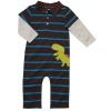 Carter's Infant Long Sleeve One Piece Polo Coverall - Happy Dinosaur-24 Months