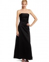 ABS Allen Schwartz Women's Strapless Side Tucks Dress, Black, 8