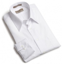 Van Heusen Men's Long Sleeve Wrinkle Free Fitted Poplin Solid Shirt, White, 16.5 - 34/35