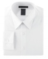 Great with a suit or on its own, this sleek dress shirt is slim fit for a slimmer silhouette.