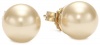 Majorica 10mm Champagne Yellow Gold Stud Earrings