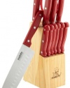 Masterchef 13-Piece Knife Set with Block, Red