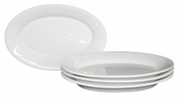 Restaurant Quality White Ivory Ceramic Oval Serving Platters - Set of 4 - 14 - Microwave and Dishwasher Safe - Commercial Grade