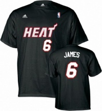 LeBron James adidas Black Name and Number Miami Heat T-Shirt