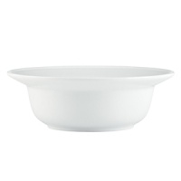 Vivid white porcelain embossed with a subtle crosshatch pattern gives this serving bowl from Dansk versatile warmth, and just a hint of texture.