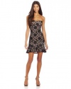 Jump Juniors D'orsay Lace Strapless Dress, Black/Nude, 11/12