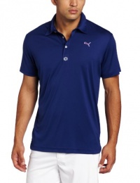 Puma Golf Men's Stripe Yoke Tech Polo Tee, Blue Depths, Medium