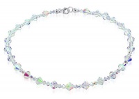 Sterling Silver Clear Crystal Necklace Made with Swarovski Elements