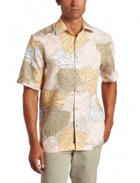 Cubavera Men's Short Sleeve Allover Leaf Print Shirt