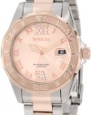 Invicta Women's 12853 Pro Diver Rose Gold Dial Two Tone Watch with Crystal Accents