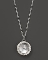 Icy, clear quartz is set in a glittering diamond bezel on Ippolita's Lollipop necklace.