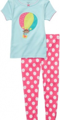 Carter's Girls 2T-4T Balloon Pajama Set (2T, Light Blue/Pink)