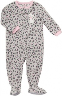 Carter's Girls Leopard Kitty Fleece Footed Blanket Sleeper Pajamas