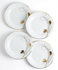 Charter Club Home Set of 4 Grand Buffet Gold Silhouette Appetizer Plates