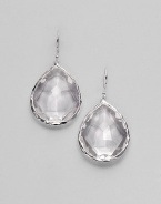 Faceted teardrops of clear quartz catch and reflect light gloriously as they hang from settings of sterling silver. Clear quartz Sterling silver Drop, about 1½ Ear wire Imported