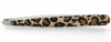 Zink Color Stainless Steel Slant Tweezer Brown Leopard Print