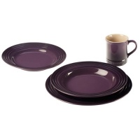 Le Creuset Stoneware 4-Piece Dinnerware Set, Cassis