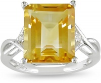 Sterling Silver Citrine and White Topaz Ring