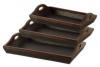 Set of 3 Trays with Mahogany Finish