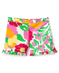 An ultra-sunny style from Lilly Pullitzer, the Little Callahan shorts say it loud with a bold, multicolor print and ruffled hem.