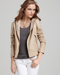 Laundry By Shelli Segal Dolce Leather Hooded Jacket