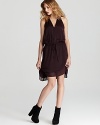 Rumpled satin lends laid-back luxe to this Rebecca Taylor halter dress. Pair with booties for downtown chic.