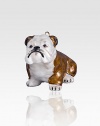 A celebration of Poland's time-honored glassmaking tradition, this charming glass sculpture of a stalwart bulldog is lovingly crafted by skilled artisans. Handpainted glass Each ornament takes 7-10 days to complete Arrives in gift box ideal for giving or storing 1½W X 3H X 4D Handmade in Poland 