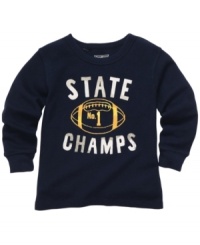 He'll be cozy this football season with the help of Osh Kosh's signature thermal tees.